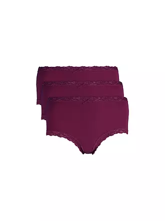 NINA VON C | Taillenslip 3er-Pkg. weiss | dunkelrot